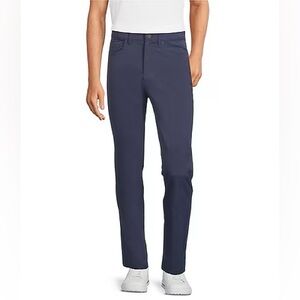 ROWM Denim Twill Flat Front Casual Chino Navy 5 Pocket Pants 34
